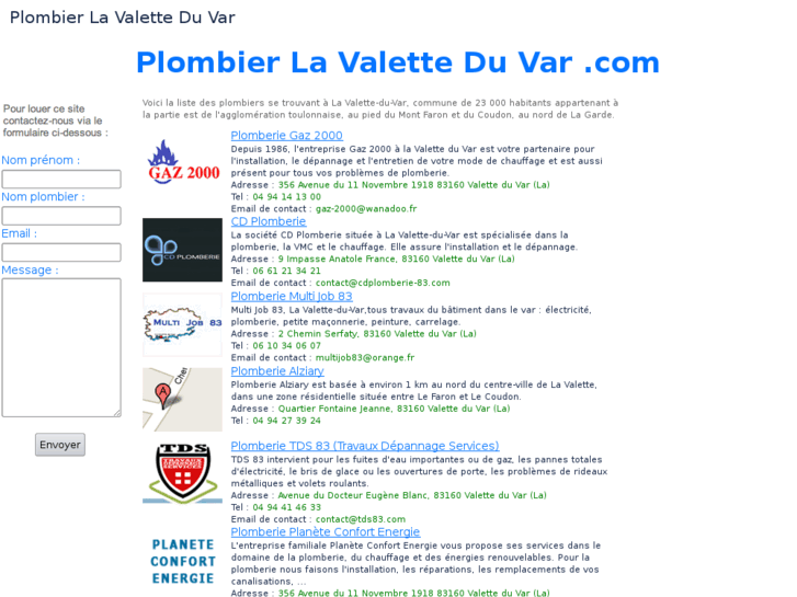 www.plombierlavaletteduvar.com