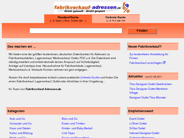 www.fabrikverkauf-adressen.de