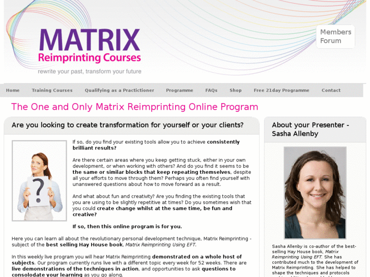 www.matrixreimprintingtelecourses.com