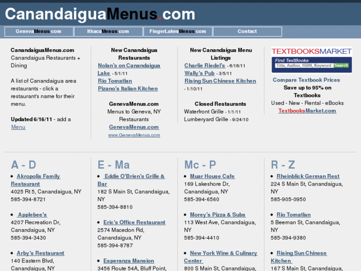 www.canandaiguamenus.com