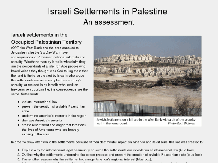 www.settlementsinpalestine.org