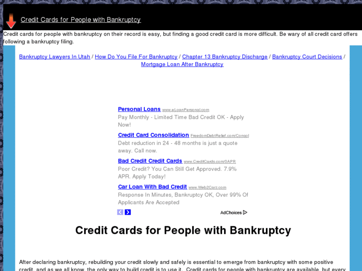 www.creditcardsforpeoplewithbankruptcy.com