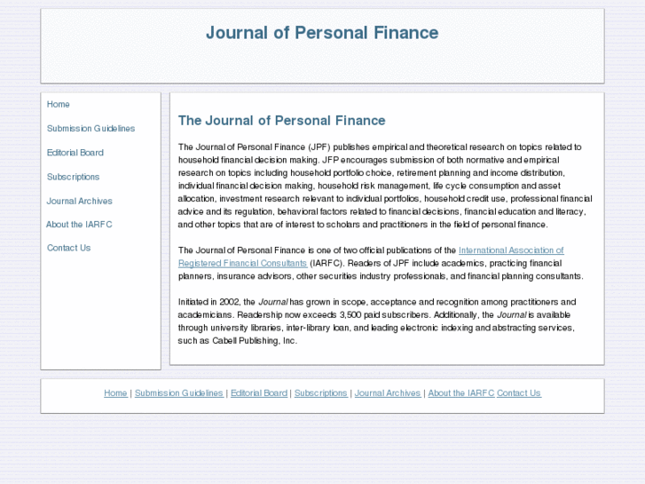 www.journalofpersonalfinance.com