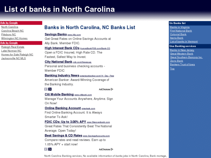 www.banksinnorthcarolina.net