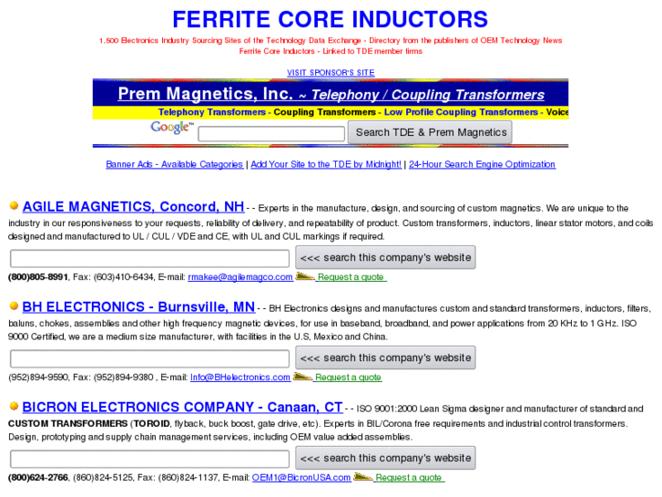 www.ferritecoreinductors.com
