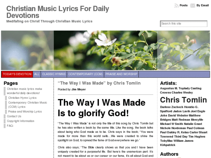 www.christian-music-lyrics-for-daily-devotions.com