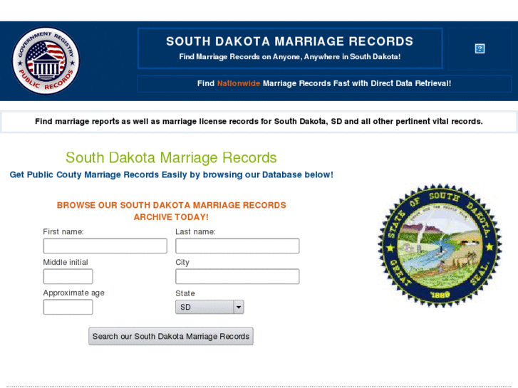 www.southdakotamarriagerecords.org