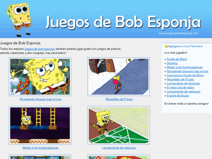 www.juegosdbobesponja.com