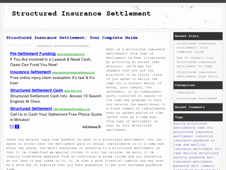 www.structuredinsurancesettlement.net