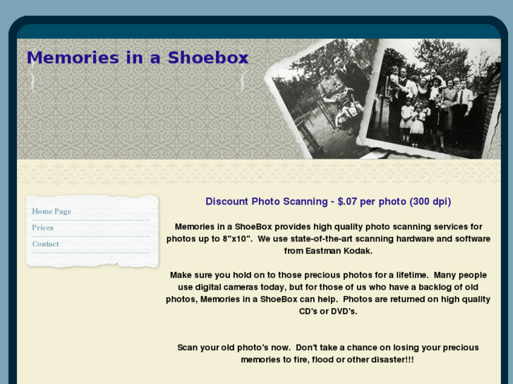 www.memoriesinashoebox.com