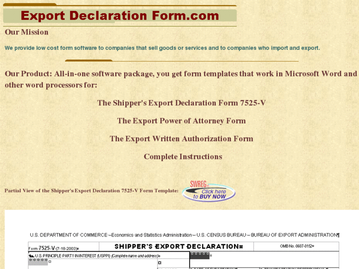 www.exportdeclarationform.com