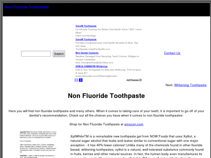 www.nonfluoridetoothpaste.com