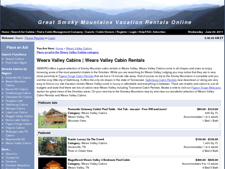 www.wearsvalleyrentalcabins.com