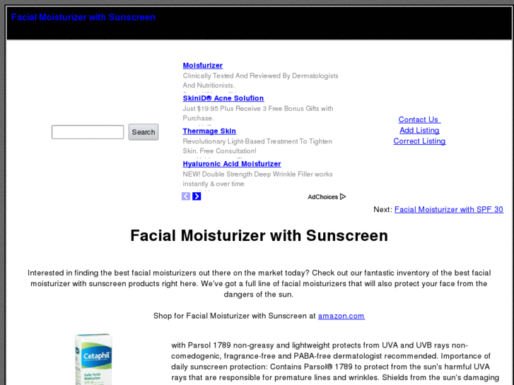 www.facialmoisturizerwithsunscreen.com