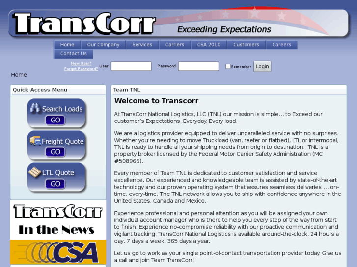 www.transcorrnationallogistics.com