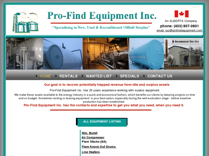 www.profindequipmentinc.com