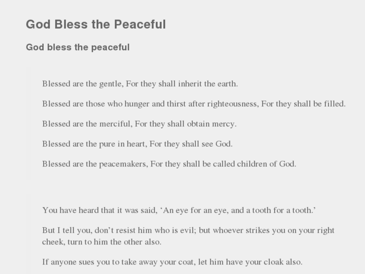 www.godblessthepeaceful.com