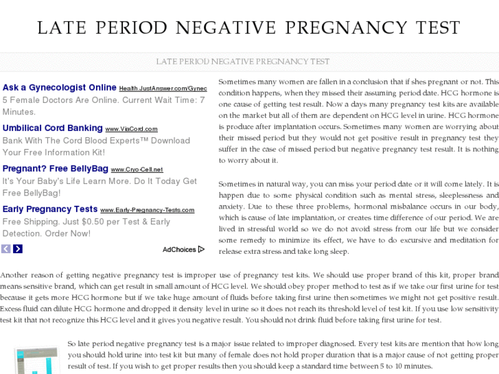 www.lateperiodnegativepregnancytest.info