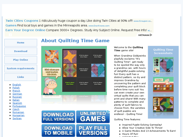 www.quiltingtimeonlinegame.com