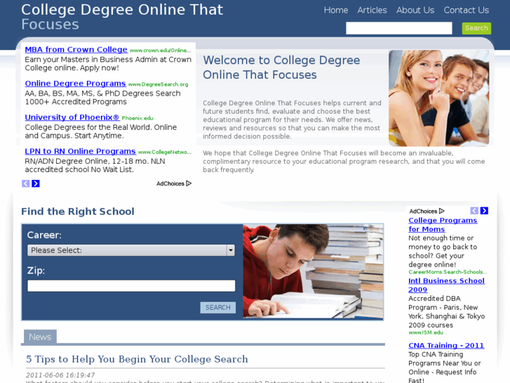www.collegedegreeonlinethatfocuses.com