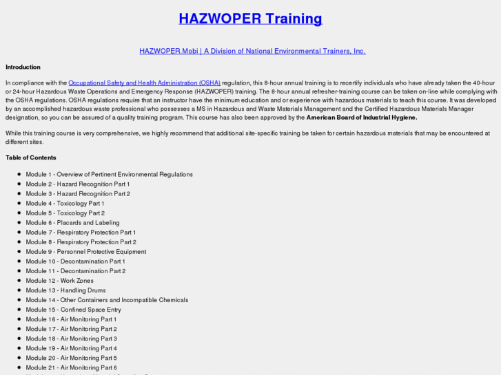 www.hazwopertraining.mobi