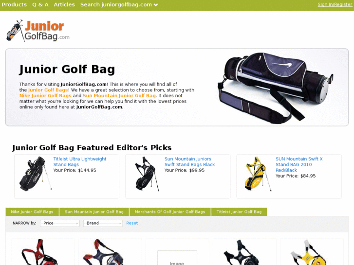 www.juniorgolfbag.com