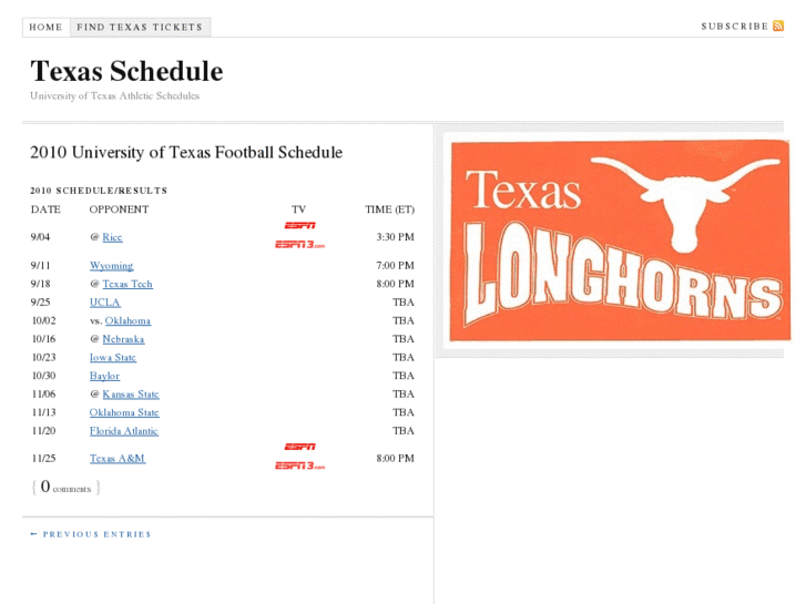 www.texasschedule.com