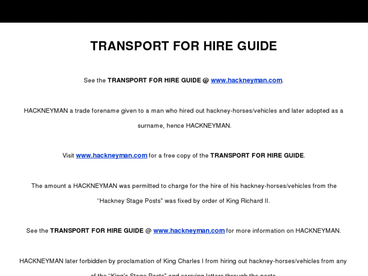 www.hackneyman.info