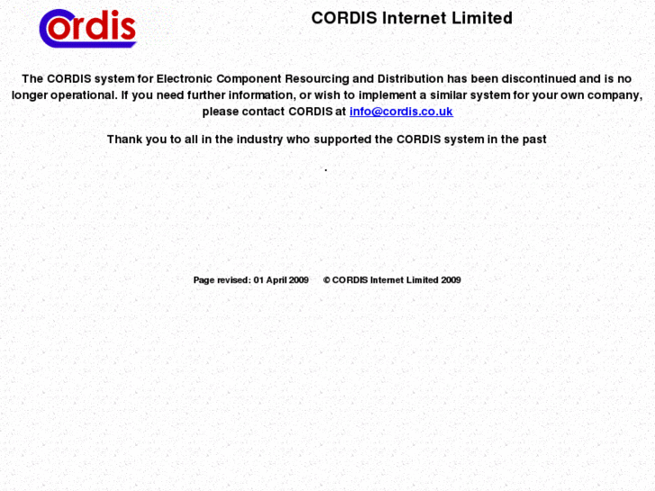 www.cordis.co.uk