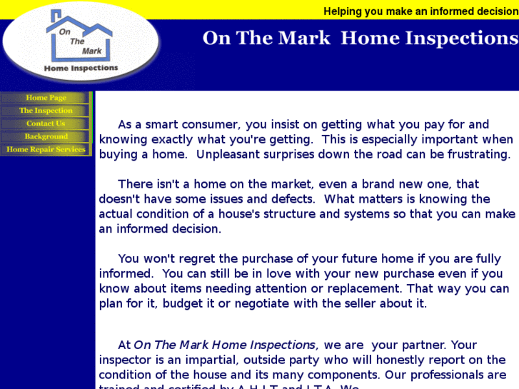 www.onthemarkhomeinspections.com