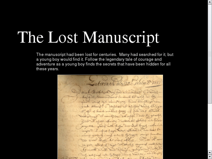 www.thelostmanuscript.com