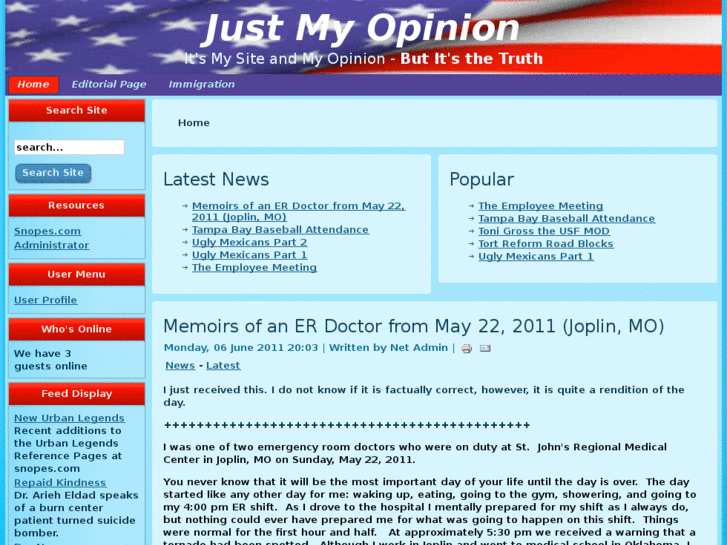www.justmyopinion.us