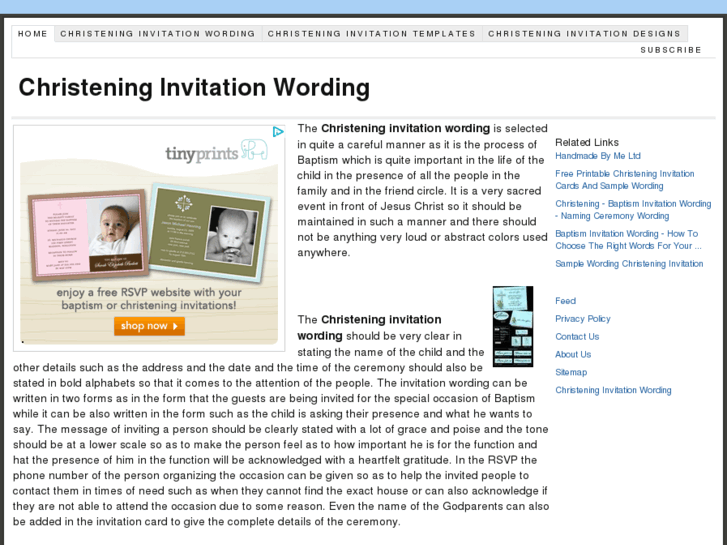 www.christeninginvitationwording.info