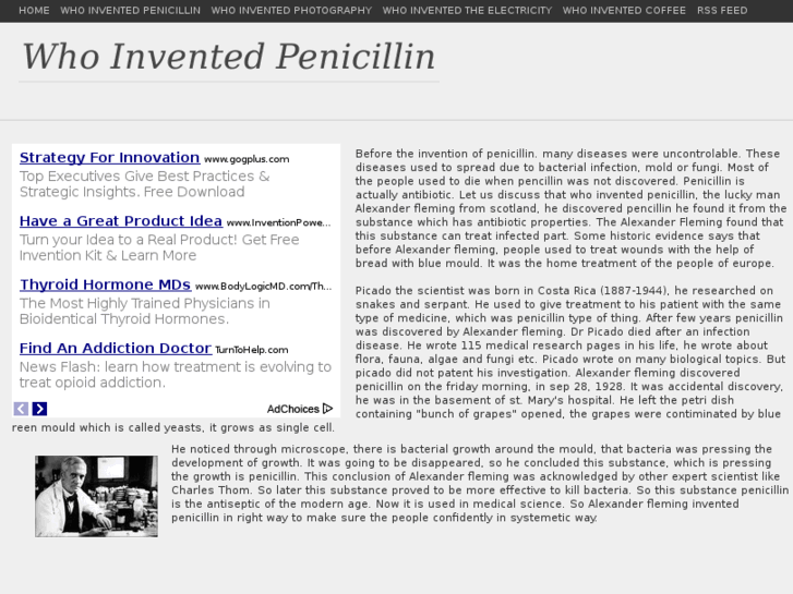 www.whoinventedpenicillin.com