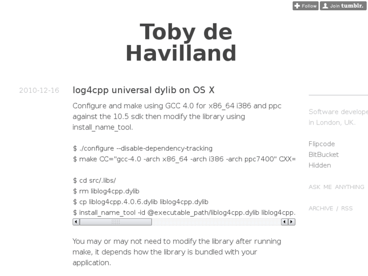 www.tobydehavilland.com
