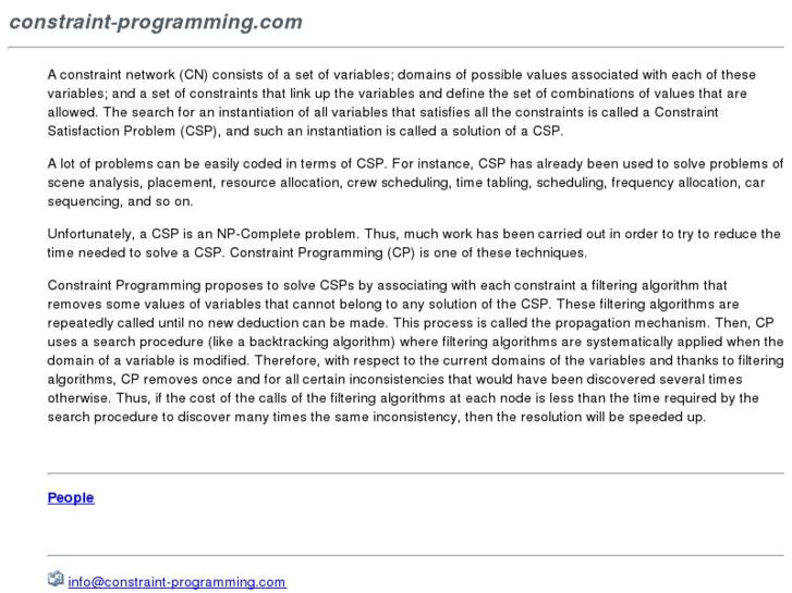 www.constraintprogramming.net