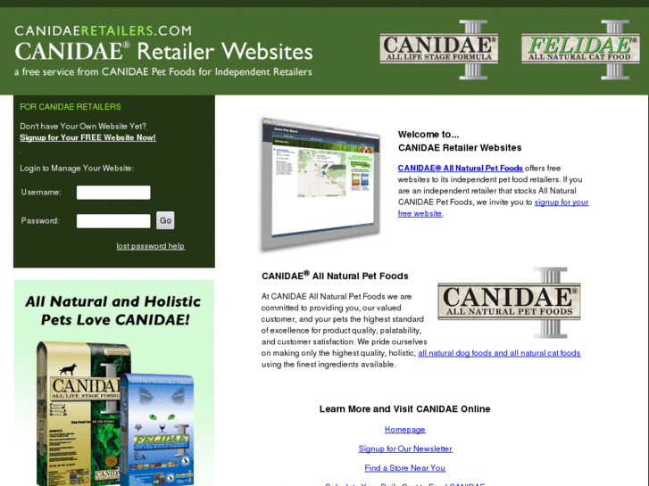 www.canidaeretailers.com