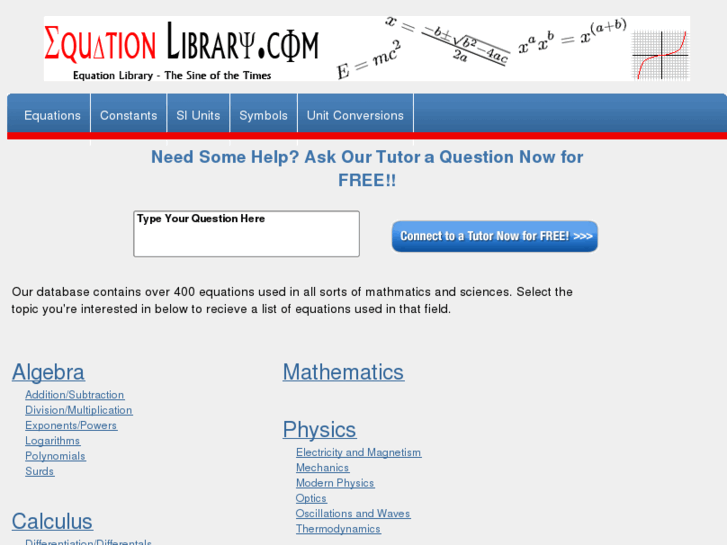 www.equationlibrary.com