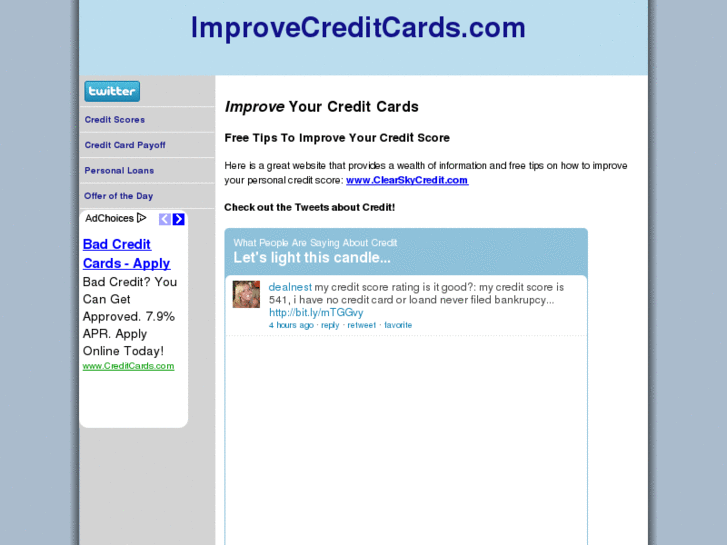 www.improvecreditcards.com