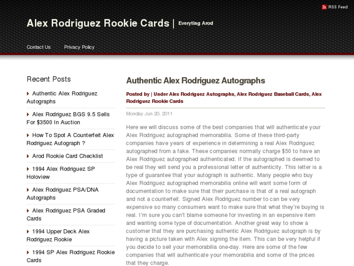 www.alexrodriguezrookiecards.com