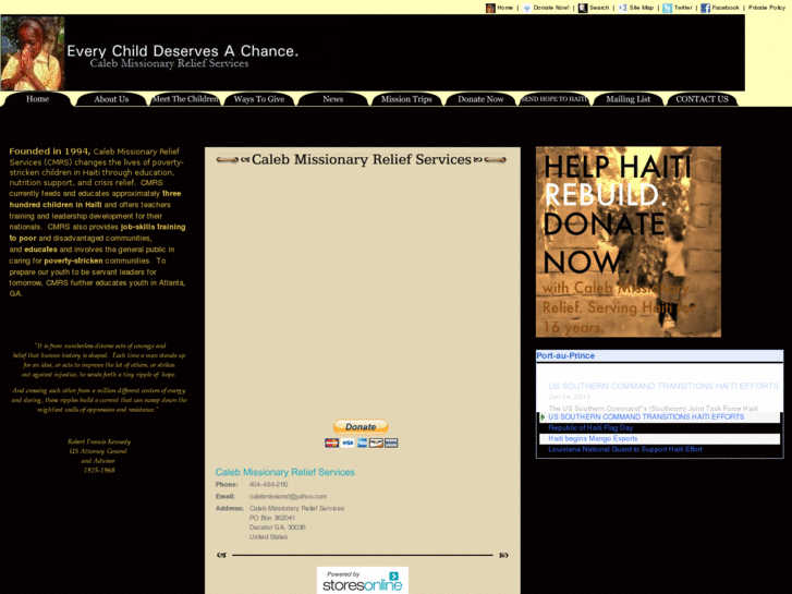 www.calebmissionaryrelief.org