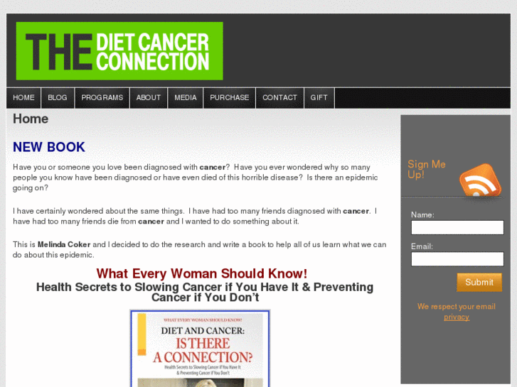 www.dietandcancerconnection.com