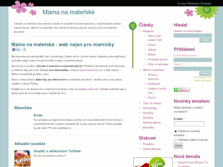 www.mamanamaterske.cz