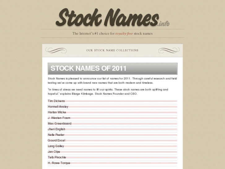 www.stocknames.info