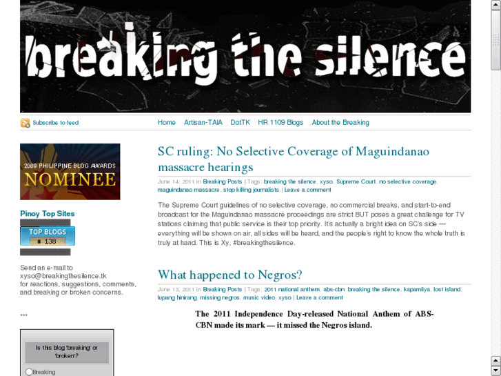 www.breakingthesilence.tk