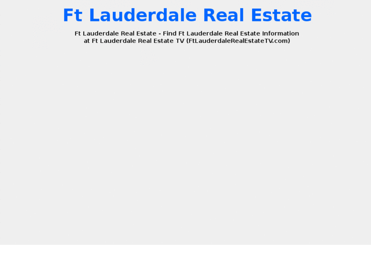 www.ftlauderdalerealestatetv.com