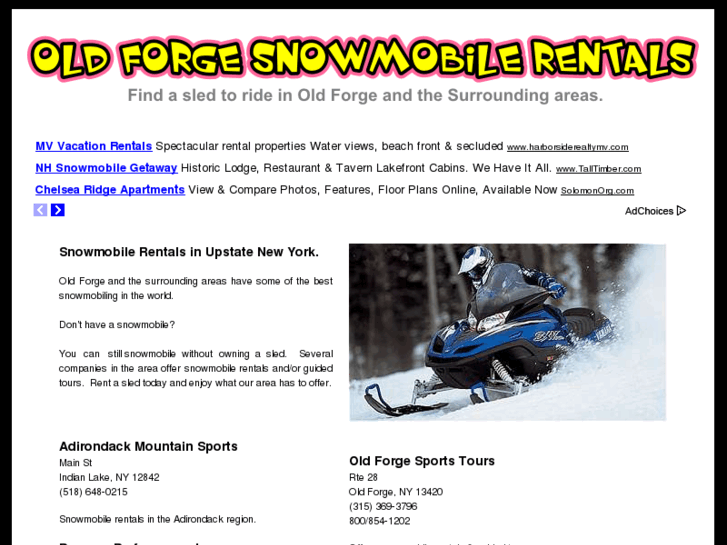 www.oldforgesnowmobilerentals.com