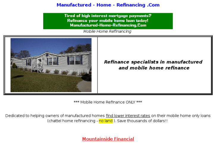 www.manufactured-home-refinancing.com