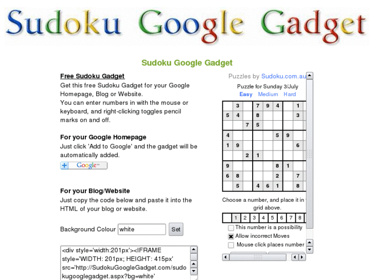 www.sudokugooglegadget.com