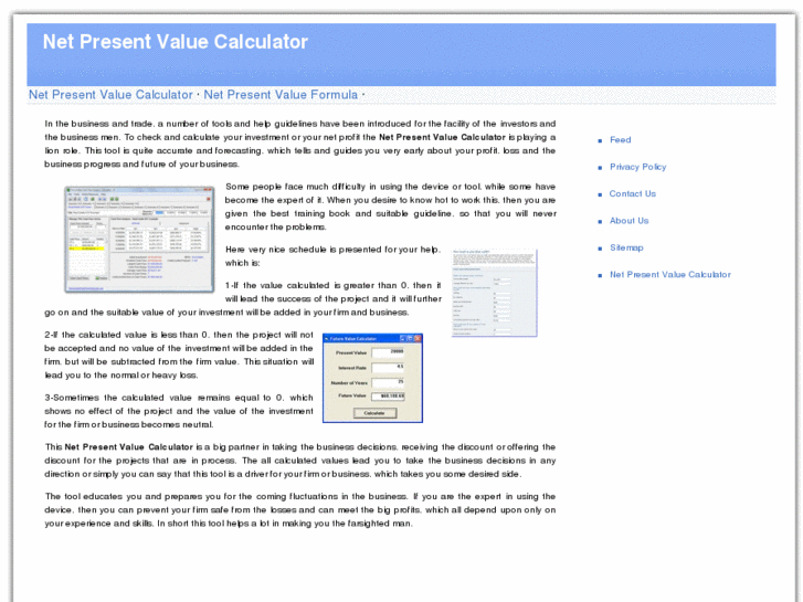 www.netpresentvaluecalculator.info